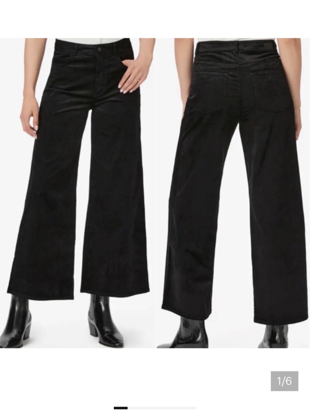 New Paige Harper Wide Leg Black Pants Jeans